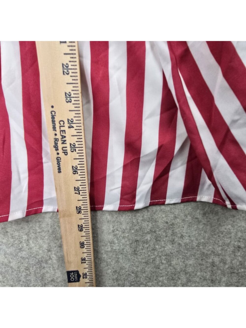 Red & White Striped Blouse With Tie Sleeves Shein Curve 5XL Polyester & Elastane - Picture 6 of 7
